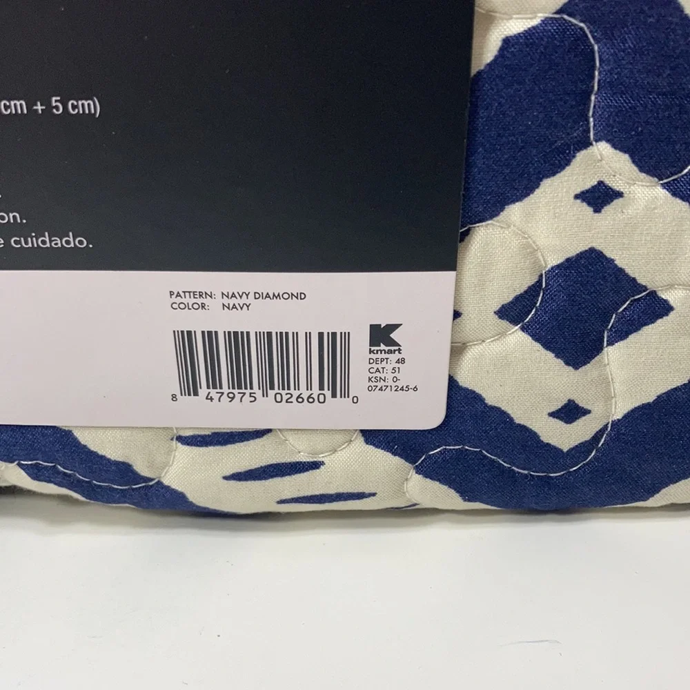 Attention Reversible Quilt Set King NWT Contemporary Styling Diamond Blue
